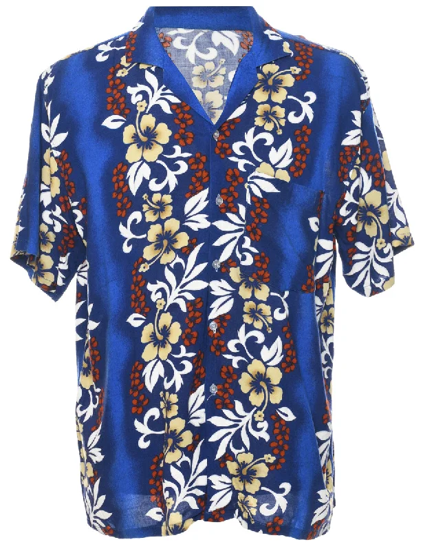 Early Bird Y2K Floral Hawaiian Shirt - L