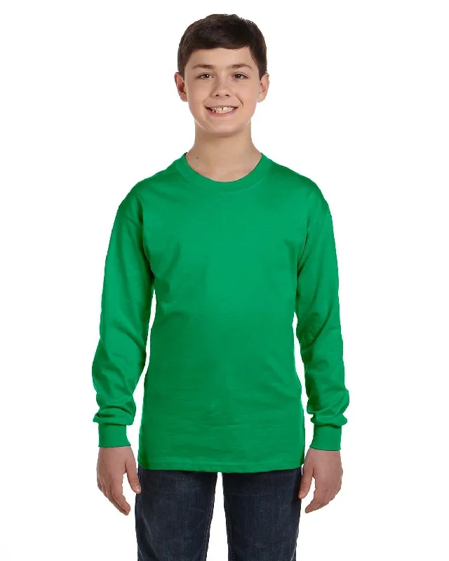Early Bird Discount Gildan Youth Heavy Cotton Long Sleeve T-Shirt | Irish Green