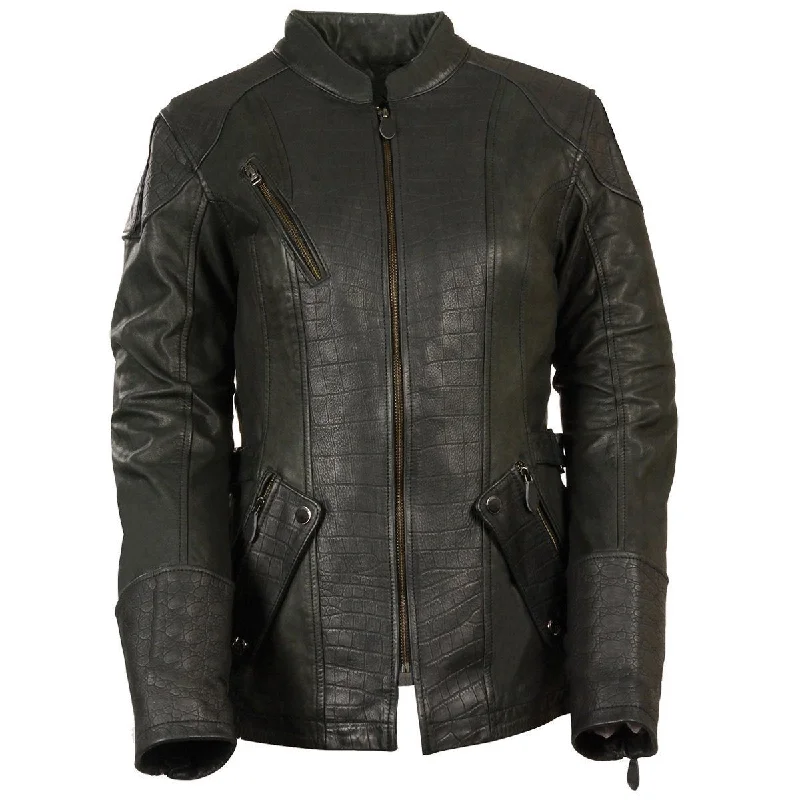 Sale Event Milwaukee Leather MLL2560 Women's Black 3/4 Length Gator Embossed Leather Jacket Sale Event Milwaukee Leather MLL2560 Women's Black 3/4 Length Gator Embossed Leather Jacket
