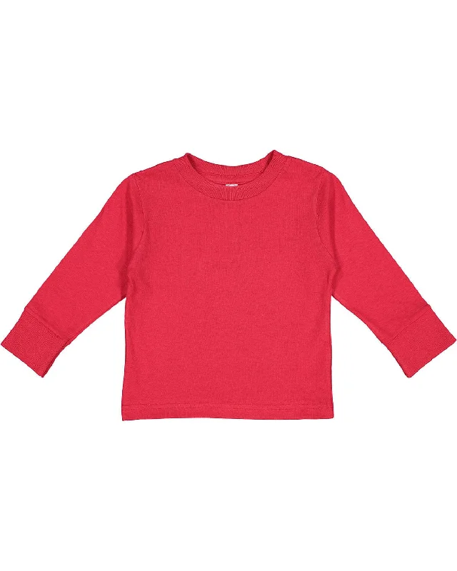 Amazing Deals Rabbit Skins Toddler Long Sleeve T-Shirt | Red