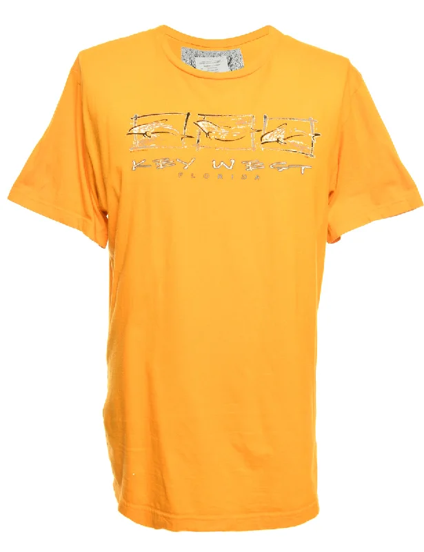 Weekend Special Yellow Printed T-shirt - L