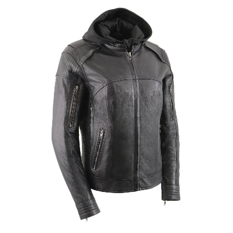 Weekend Offers You Can't Ignore Milwaukee Leather Women's Vented Racer Leather Jacket with Removable Hoodie MLL2501 Weekend Offers You Can't Ignore Milwaukee Leather Women's Vented Racer Leather Jacket with Removable Hoodie MLL2501