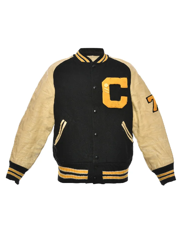 Weekend Deals That Please Unique Tiger Design Varsity Jacket - L