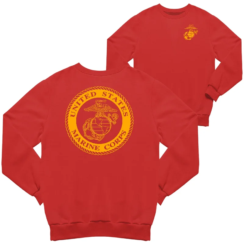 Weekend Shopping Bliss Marines Large Gold Seal 2-Sided Sweatshirt
