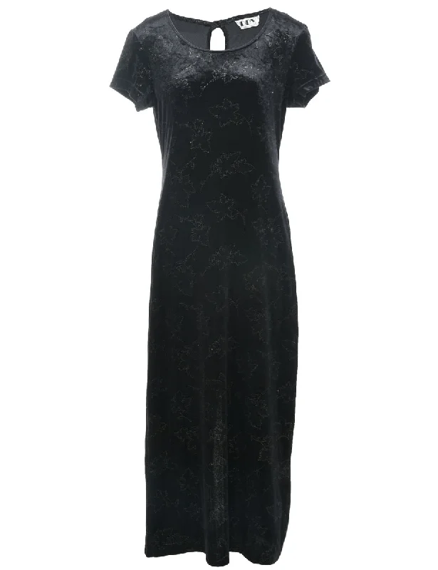 Buy More, Save More Velvet Sparkly Finish Evening Dress - M