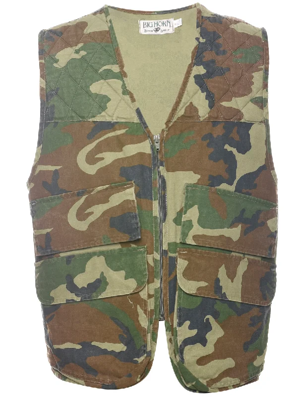 Shop and Save Woodland Camouflage Design Waistcoat - XL