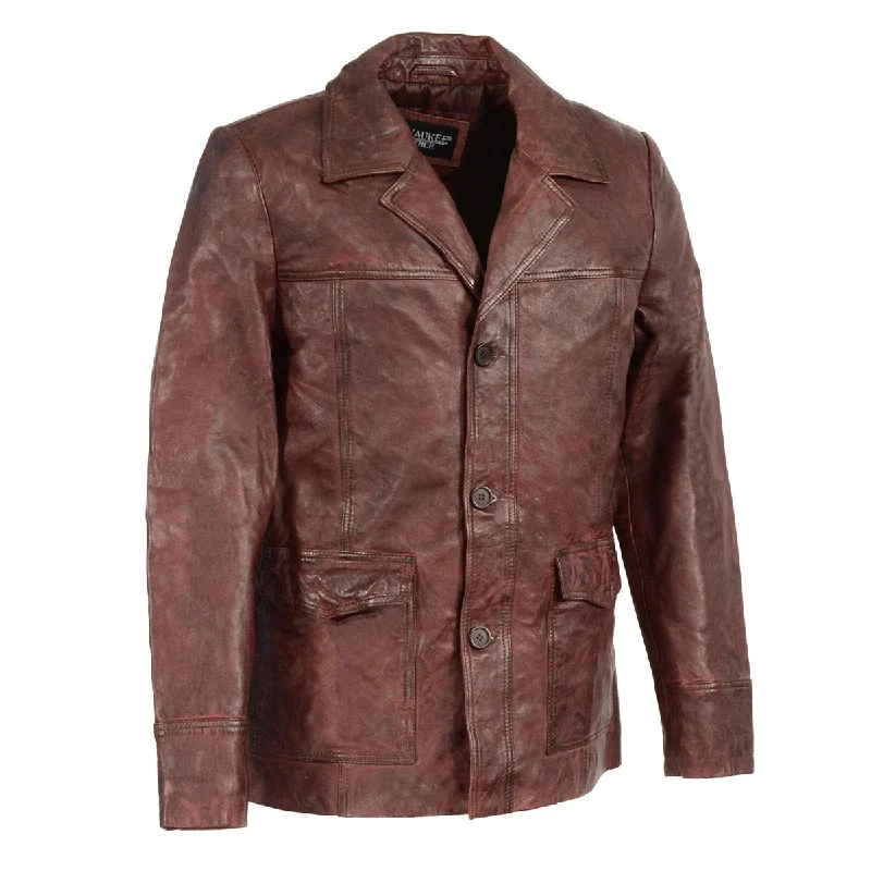 Huge Savings Milwaukee Leather SFM1870 Men's Classic Red Leather Button Closure Car Coat Blazer Jacket Huge Savings Milwaukee Leather SFM1870 Men's Classic Red Leather Button Closure Car Coat Blazer Jacket