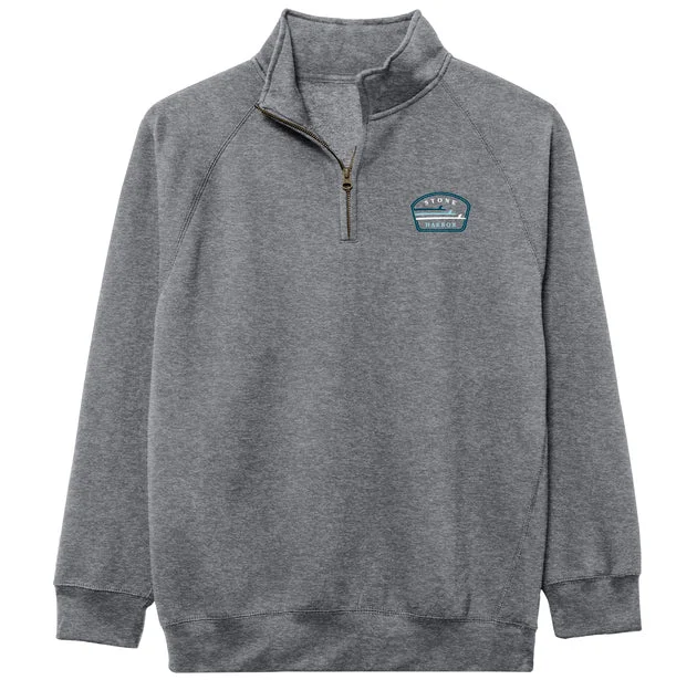 Steals and Deals Men's Stone Harbor Benchmark Quarter Zip - Premium Heather