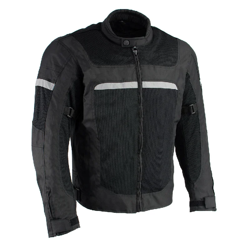 Price Meltdown Milwaukee Leather MPM1794 Black Armored Mesh Racer Jacket with Reflective Piping for Men - All Season Jacket Price Meltdown Milwaukee Leather MPM1794 Black Armored Mesh Racer Jacket with Reflective Piping for Men - All Season Jacket