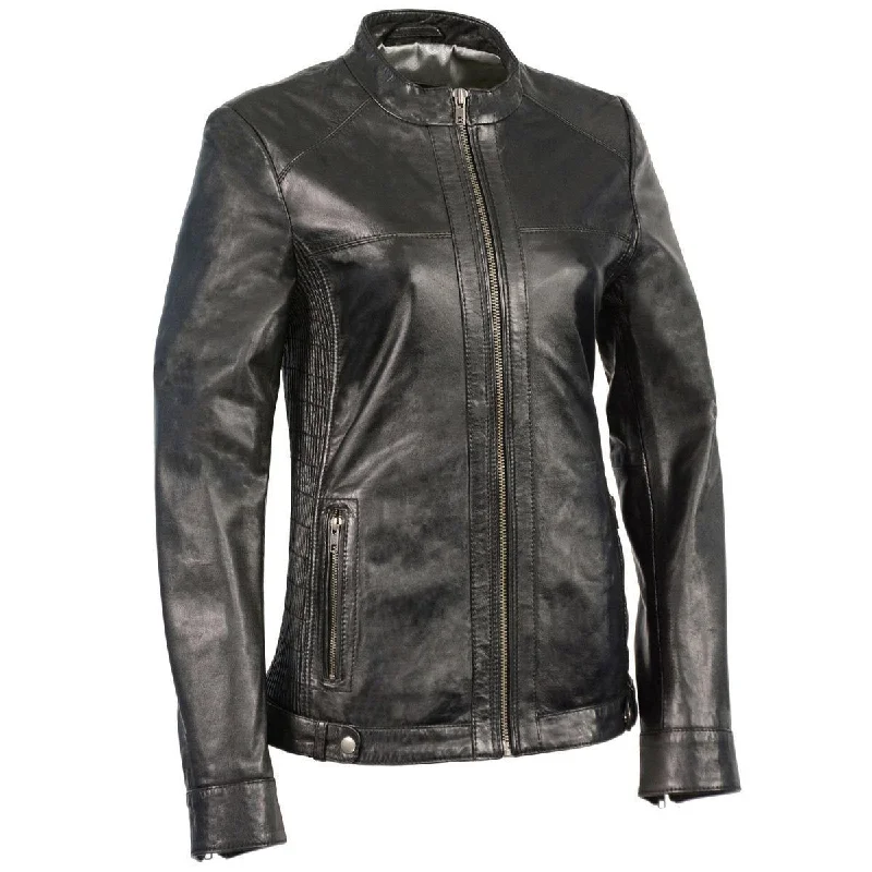 Flash Sale Milwaukee Leather SFL2855 Women's Black Zip Front Fashion Leather Jacket with Side Stretch Fitting Flash Sale Milwaukee Leather SFL2855 Women's Black Zip Front Fashion Leather Jacket with Side Stretch Fitting