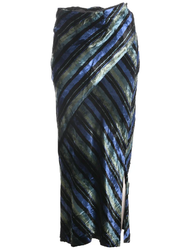 Deal of the Week Velvet Striped Pattern Pencil Skirt - S
