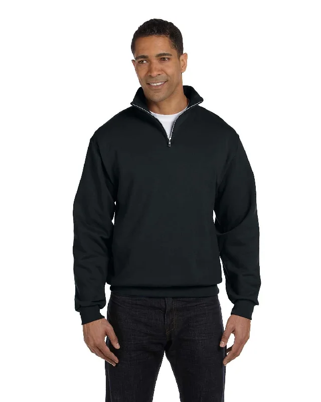 Hot Deal Jerzees NuBlend 50/50 Quarter-Zip Cadet Collar Sweatshirt | Black
