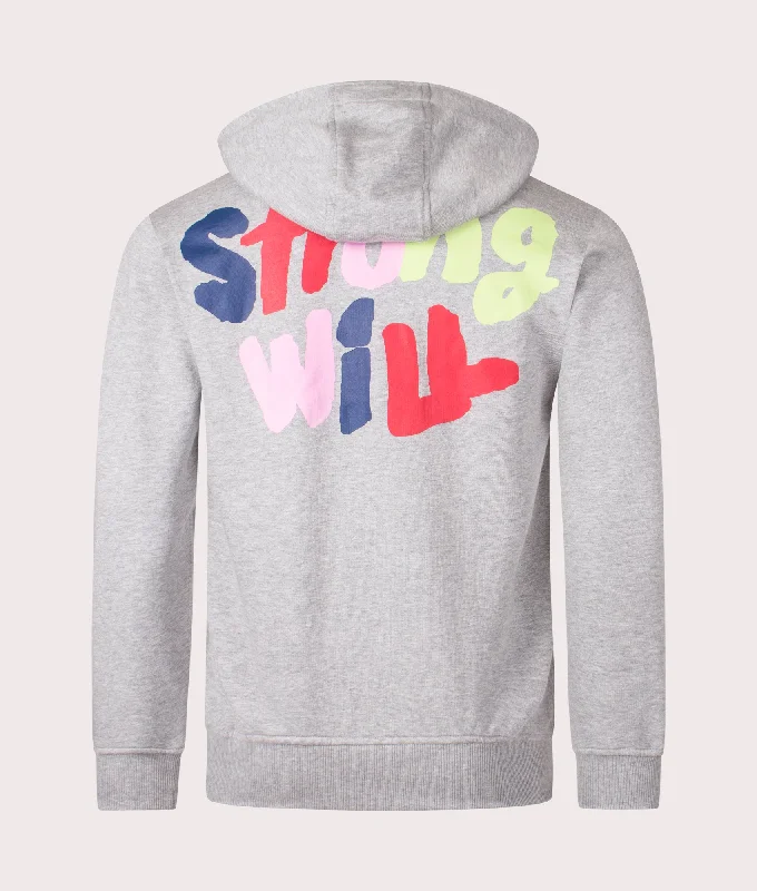 Best Choice Graphic Print Zip Through Hoodie