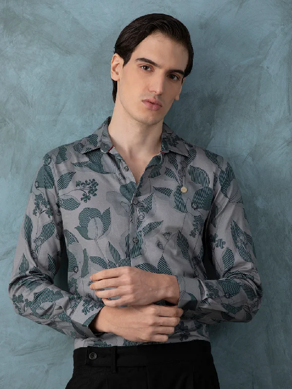TIME-Limited Offer Green Floral Printed Shirt