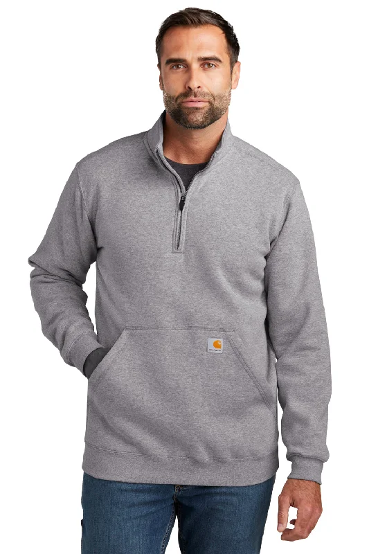 Weekend Savings Fiesta Carhartt Mens 1/4 Zip Sweatshirt w/ Pouch Pocket - Heather Grey Weekend Savings Fiesta Carhartt Mens 1/4 Zip Sweatshirt w/ Pouch Pocket - Heather Grey