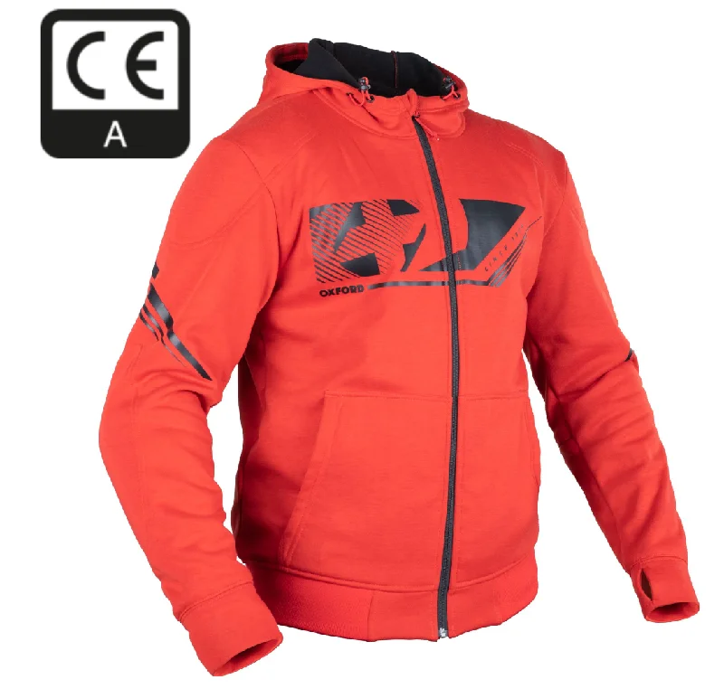 Markdowns Aramid Lined Biker Riding Red Sports Super Hoodie by Oxford
