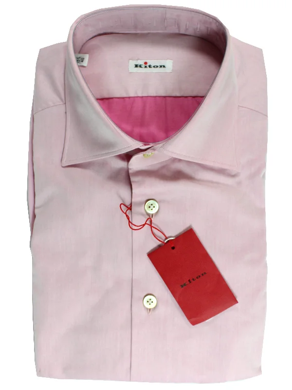 Weekend Offers That Amaze Kiton Dress Shirt Pink Solid Spread Collar 40 - 15 3/4 SALE Weekend Offers That Amaze Kiton Dress Shirt Pink Solid Spread Collar 40 - 15 3/4 SALE