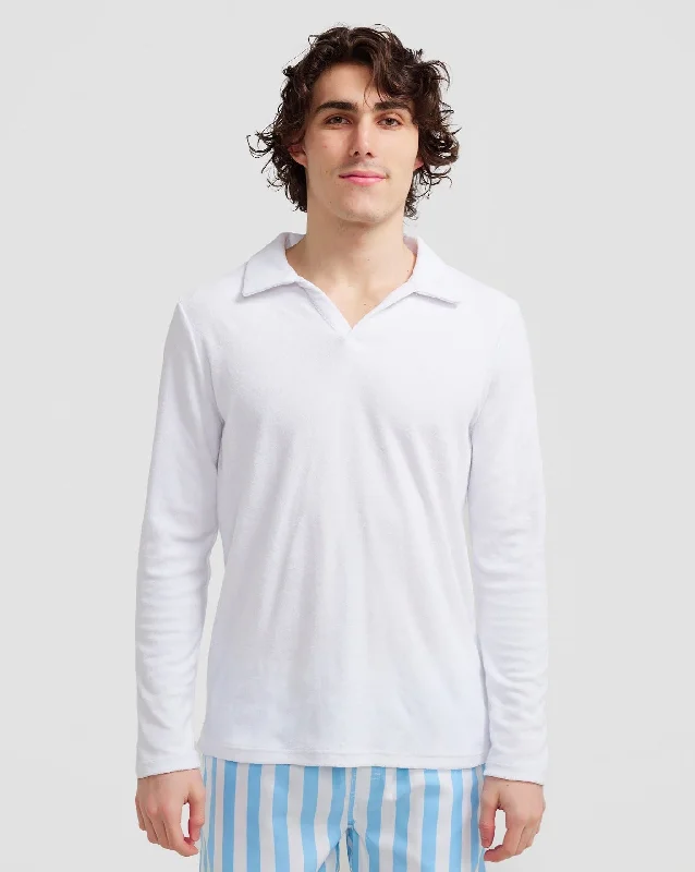 Weekend-Only Price Drops L/S Terry Polo White