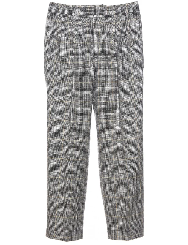 Weekend Offers That Excite Wool Checked Pattern Trousers - W32 L29