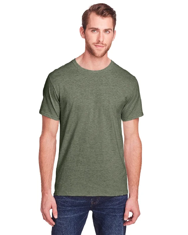 Deal Zone Fruit of the Loom Adult ICONIC T-Shirt | Military Grn Hth