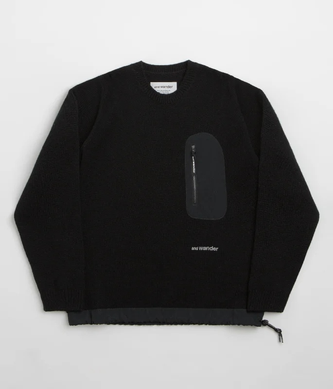 Weekend Specials to Indulge In and wander Shetland Wool Sweatshirt - Black