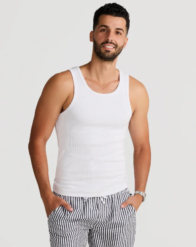 Instant Deal Rib Singlet White