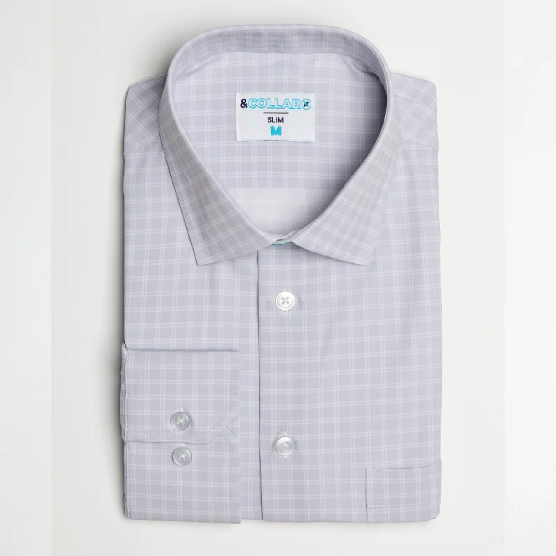 Weekend Bargains to Snag Range Shirt - Grey w/ Small White Windowpane