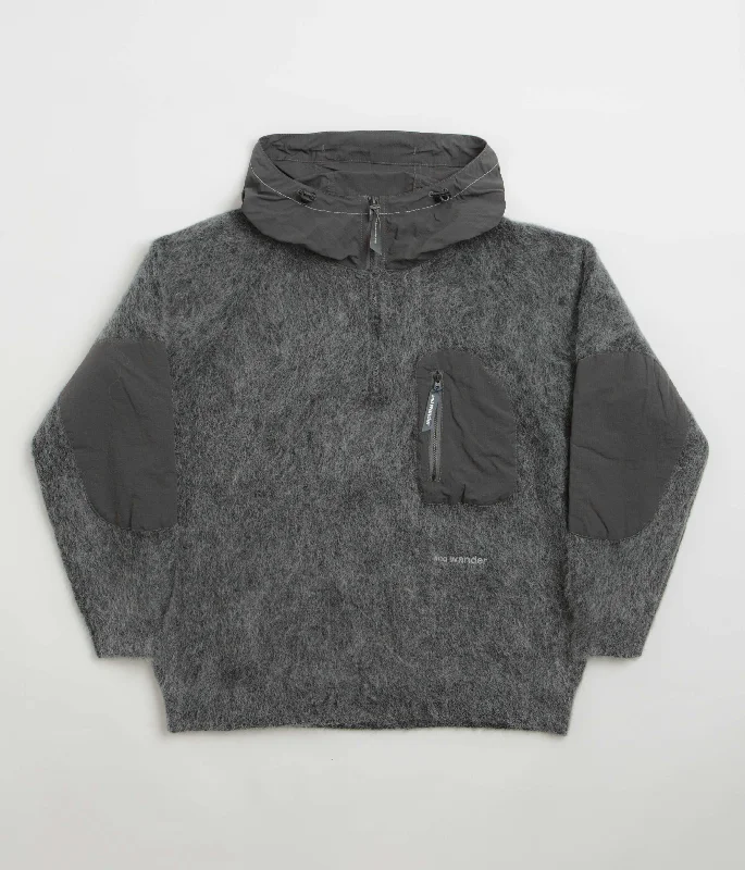 Weekend Bargains to Relish and wander Mohair Wool Hoodie - Grey