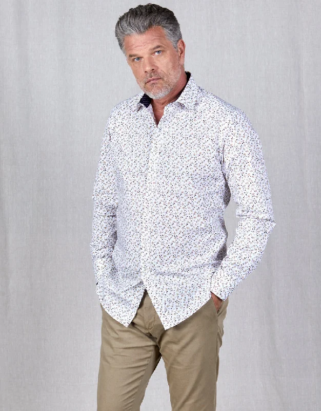 Weekend Deals That Excite Barbican White & Brown Floral Shirt