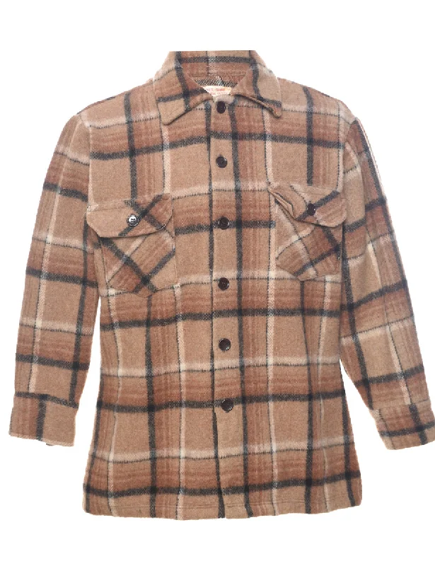 Hurry In Wool Sears Checked Shirt - M