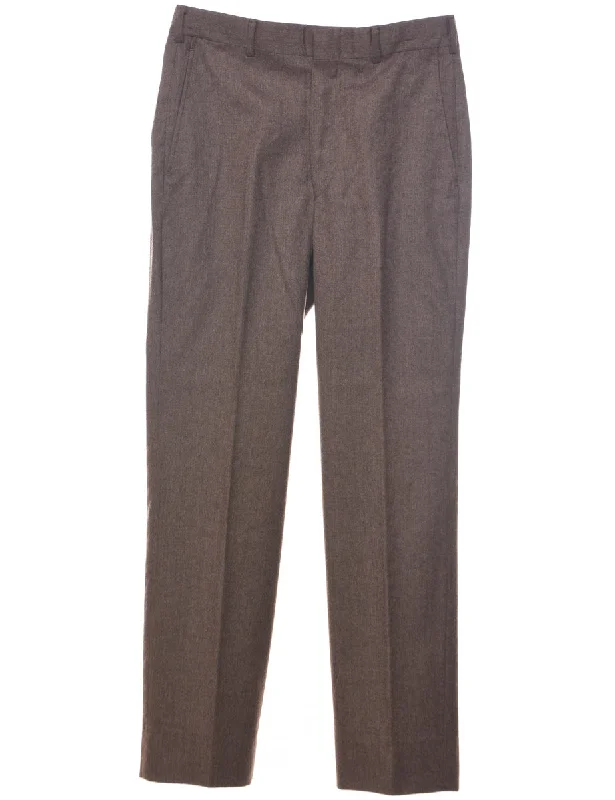 Exclusive Weekend Offers Inside Wool Brown Trousers - W30 L29