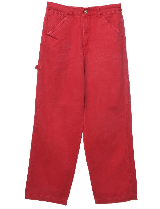 Quick Deals Tommy Hilfiger Red 1990s Wide-Leg Jeans - W27 L32