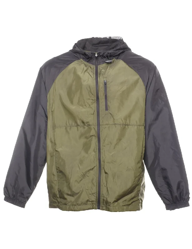 Weekend Discounts to Love Two-Tone Black & Olive Green Nylon Jacket - M