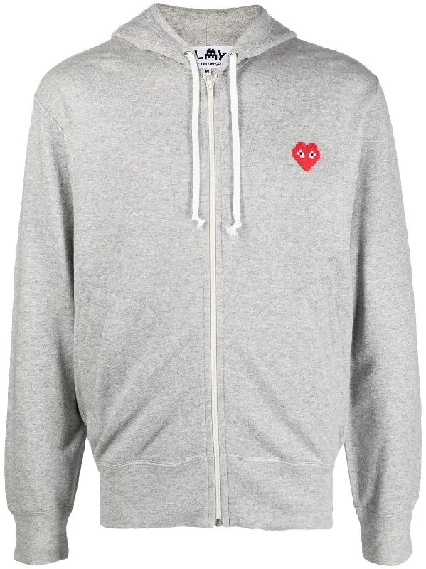 Instant Savings Logo-Patch Zip-Up Hoodie