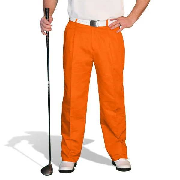 Low Cost Golf Knickers: Mens 'Par 4' Cotton/Ramie Golf Trousers - Orange