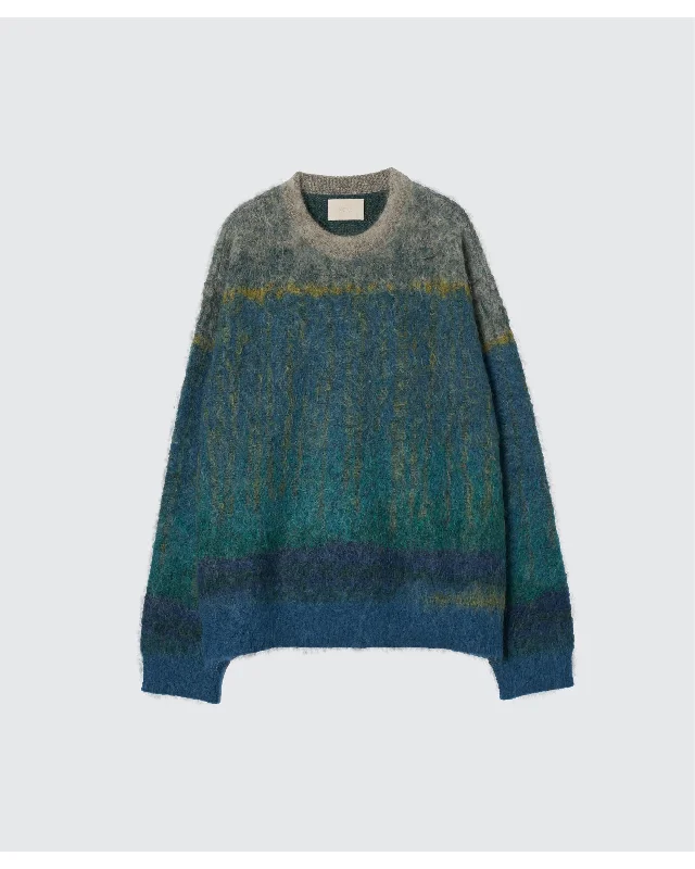 Weekend Specials to Celebrate TREE JACQUARD MOHAIR SWEATER  GREEN