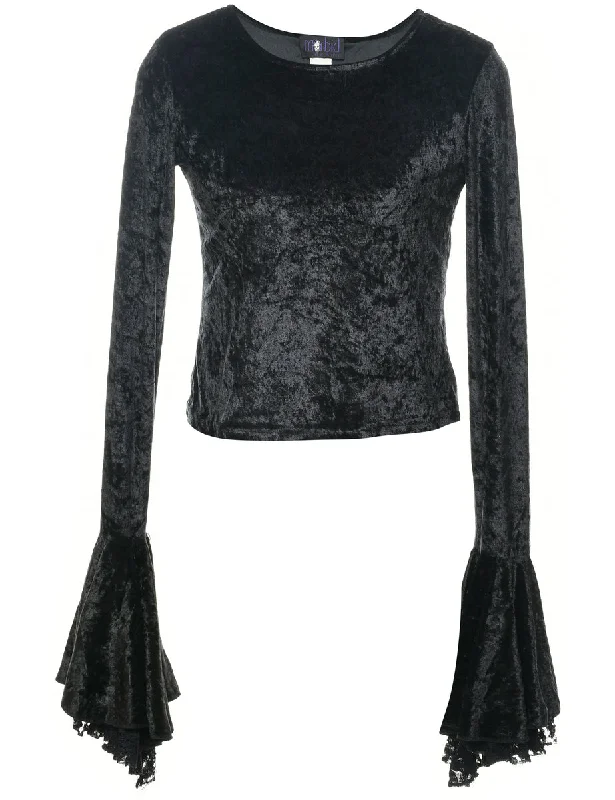 Closeout Velvet Fabric Evening Top - S