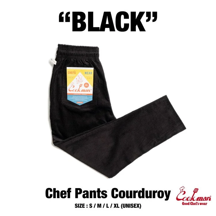 Deal Mania Cookman Chef Pants - Corduroy : Black