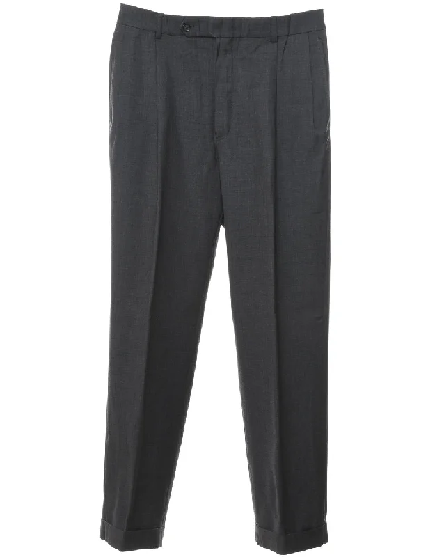 Weekend Bargains to Sizzle Wool Nautica Dark Grey Classic Trousers - W32 L32