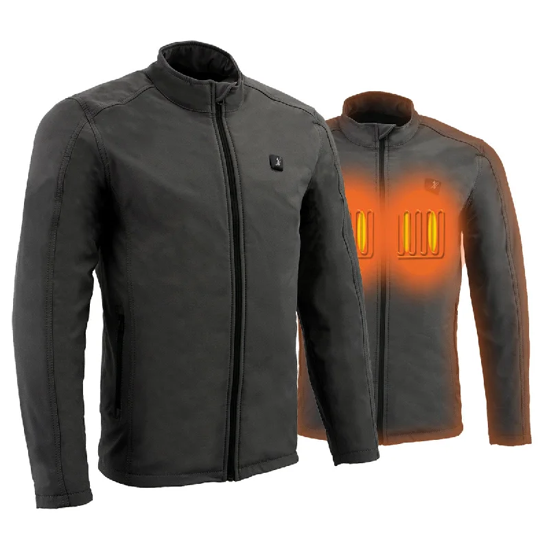 Can't Miss Nexgen Heat NXM1762SET Men’s Soft Shell Heated Jacket - Grey Standup Collar Jacket for Winter with Battery Pack Can't Miss Nexgen Heat NXM1762SET Men’s Soft Shell Heated Jacket - Grey Standup Collar Jacket for Winter with Battery Pack