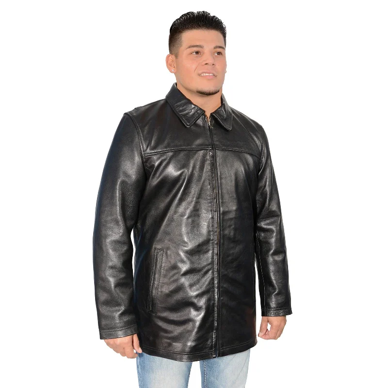 Price Fest Milwaukee Leather SFM1820 Men's Classic 'JD' Black Lambskin Leather Jacket with Zipper Closure Price Fest Milwaukee Leather SFM1820 Men's Classic 'JD' Black Lambskin Leather Jacket with Zipper Closure