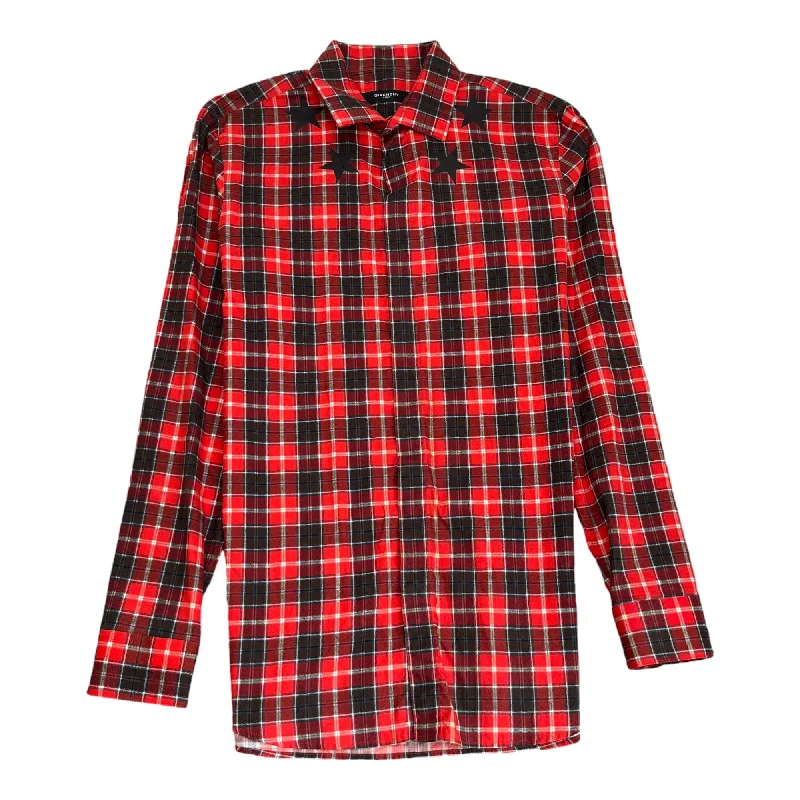 Special Offer Men's Checkered Star Shirt Red Size M