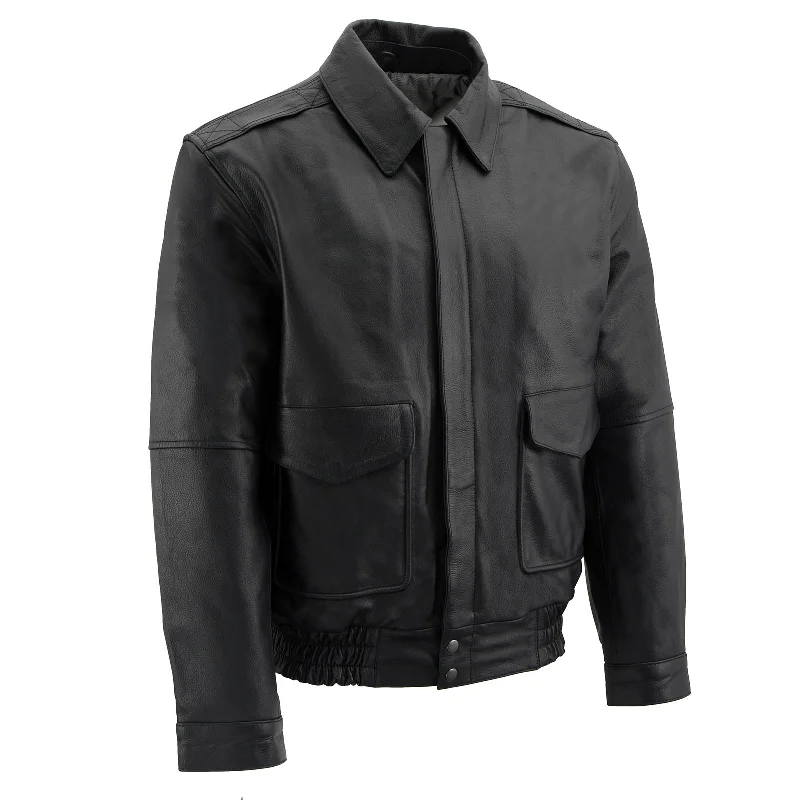 Inventory Reduction Milwaukee Leather Men's Classic Black Bomber Leather Jacket SFM1519 Inventory Reduction Milwaukee Leather Men's Classic Black Bomber Leather Jacket SFM1519