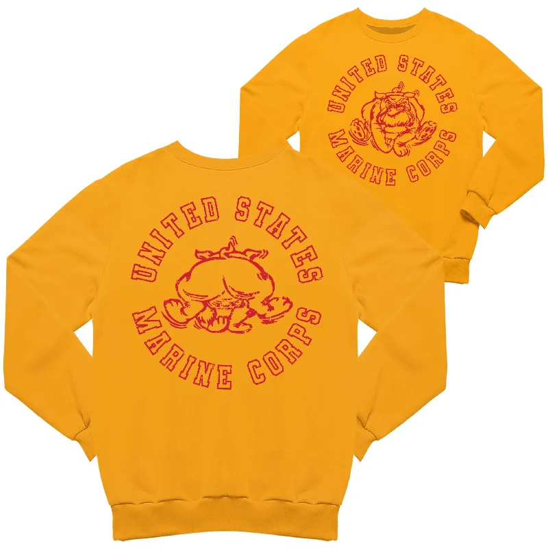 Hurry In USMC Red Vintage Bulldog 2-Sided Sweatshirt