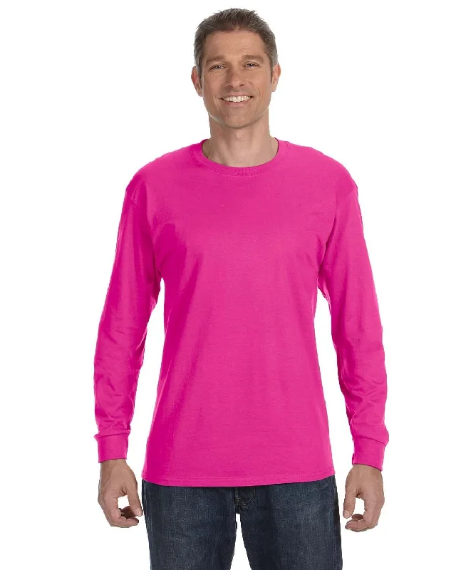Hurry In Jerzees DRI-POWER ACTIVE Long Sleeve T-Shirt | Cyber Pink