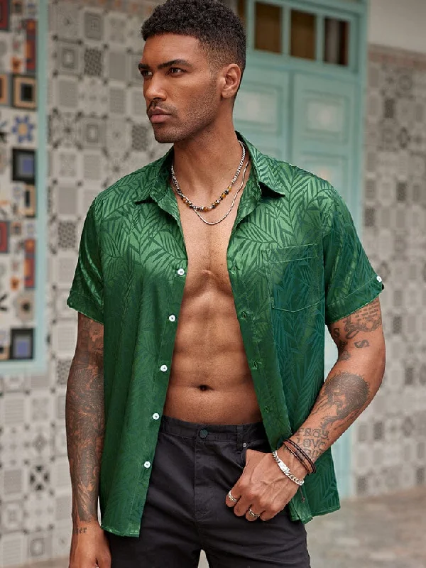 Midnight Madness Silk Satin Jacquard Shirt (US Only)