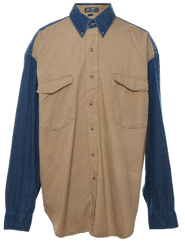 Weekend Discounts Worth Grabbing Two Tone Denim Shirt - XL