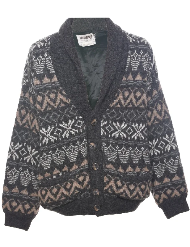 Weekend Offers That Dazzle Wool Nordic Cardigan - L