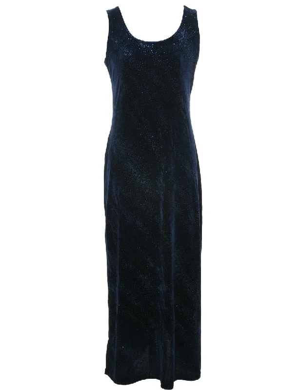 Can't Be Beat Velvet Sparkly Finish Evening Dress - S