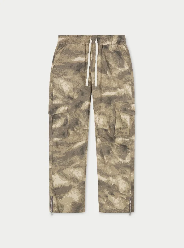 Extra Discounts CAMO STRAIGHT LEG CARGOS - BEIGE
